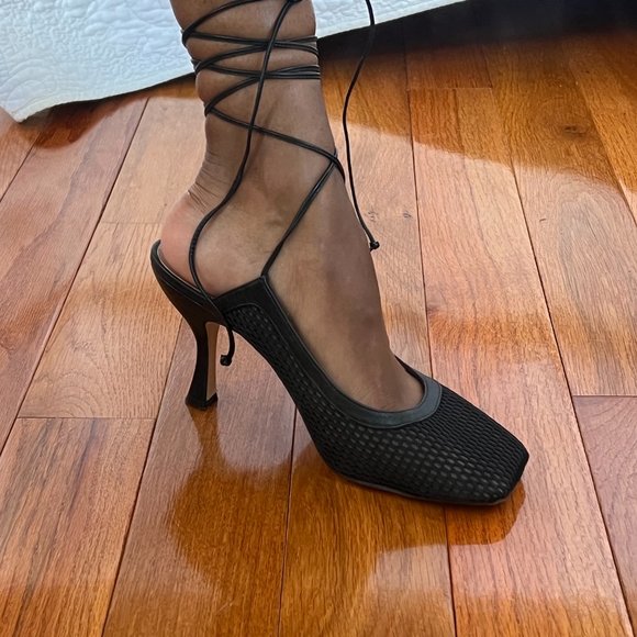 Gia Couture (recently rebranded as GIABORGHINI) strappy net/mesh heels - Picture 5 of 5